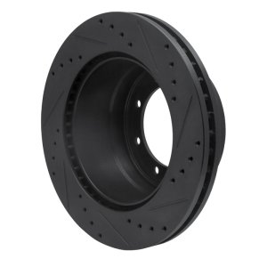 Ford F-350 Super Duty Brake Rotor (1) - Rear Left - R1 Concepts - Drilled & Slotted - Black - `05-`12